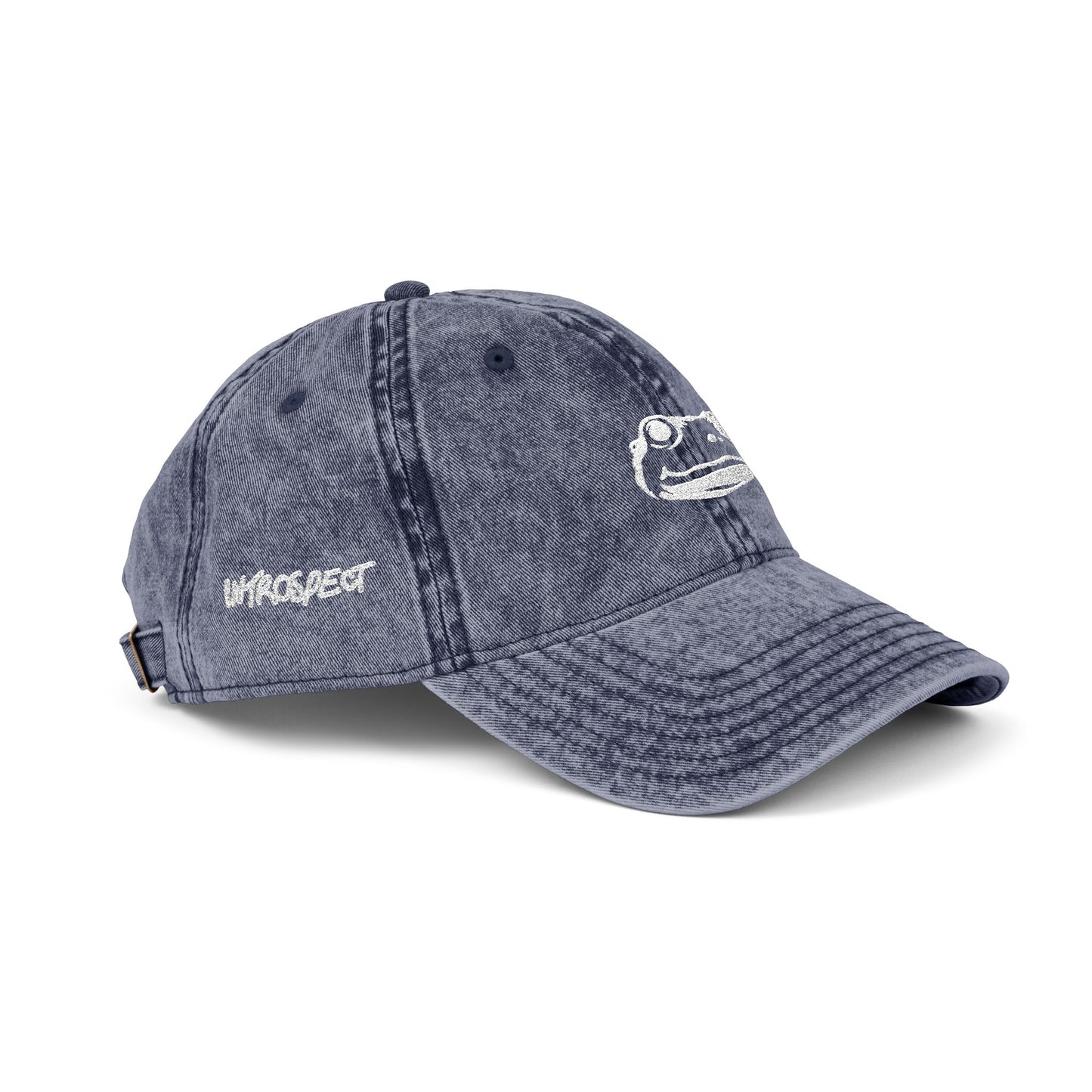 Introspect Embroidered Vintage Cap — Retro Frog Logo Baseball Hat