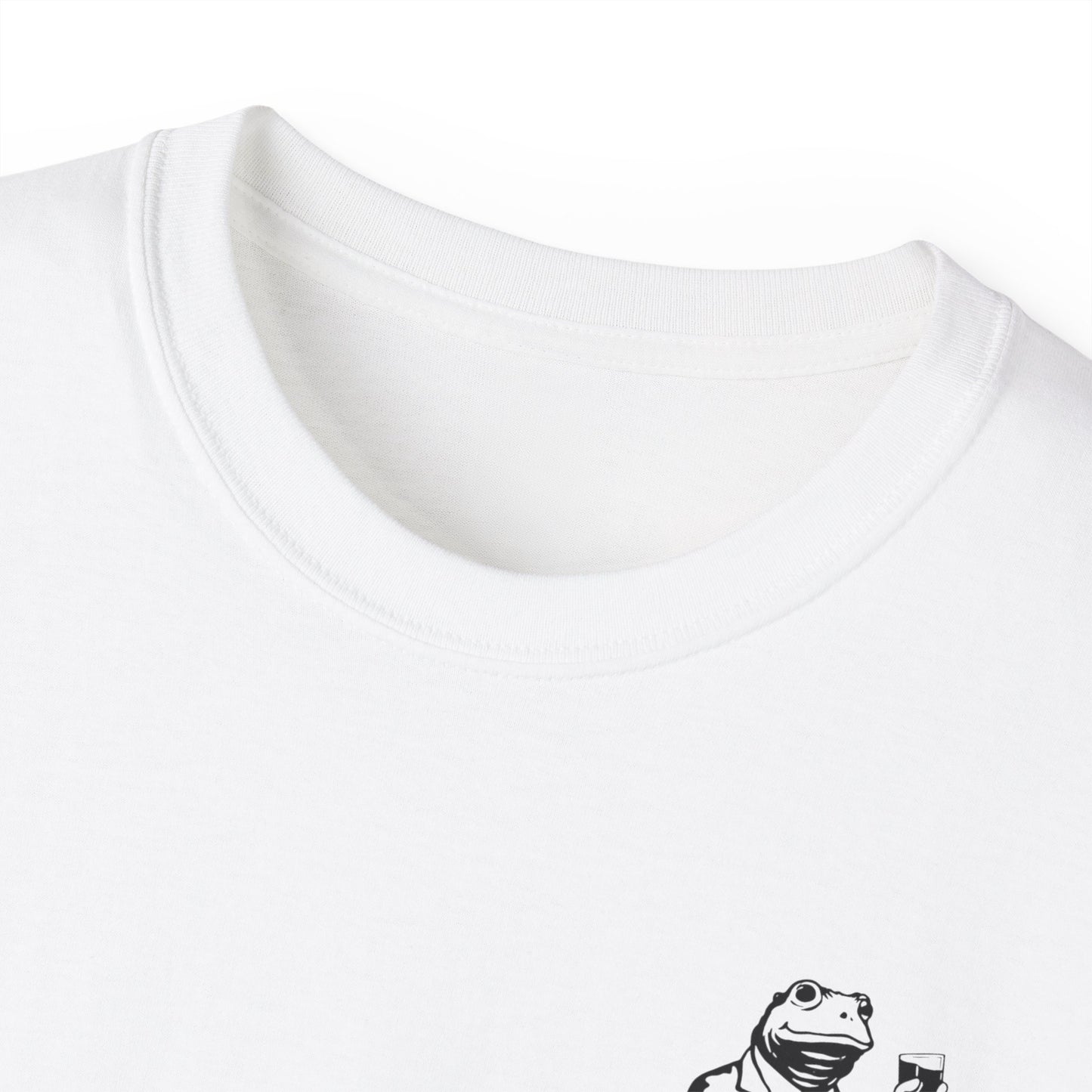 Frog Graphic Tee Shirt 'Froget Your Worries' Funny Drink Pun Unisex | Blue Typology Option