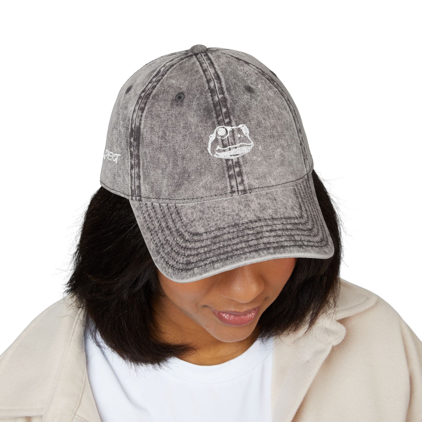 Introspect Embroidered Vintage Cap — Retro Frog Logo Baseball Hat