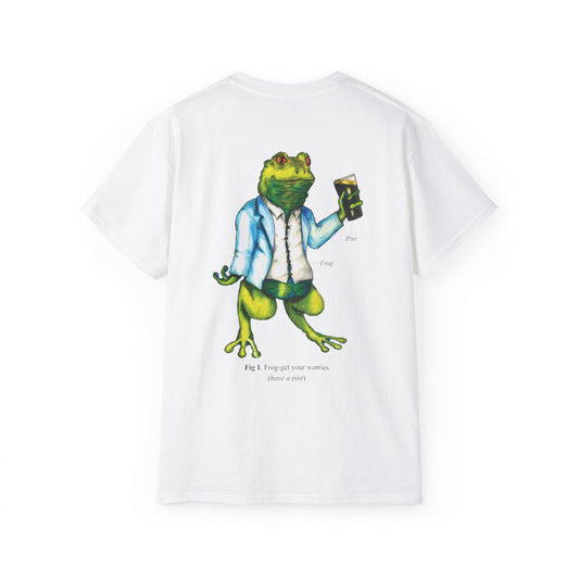 Frog Graphic Tee Shirt 'Froget Your Worries' Funny Drink Pun Unisex