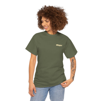 Bee Wearing A Top Hat And Briefcase | Unisex Natural/Sand/Gold Cotton Tees | Buzziness as Usual