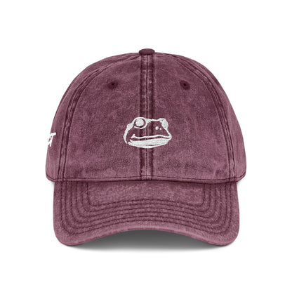 Introspect Embroidered Vintage Cap — Retro Frog Logo Baseball Hat